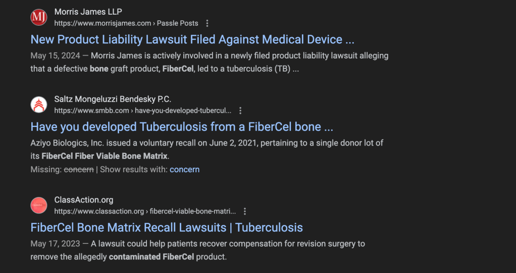 Spine patient sues over tainted bone&nbsp;graft